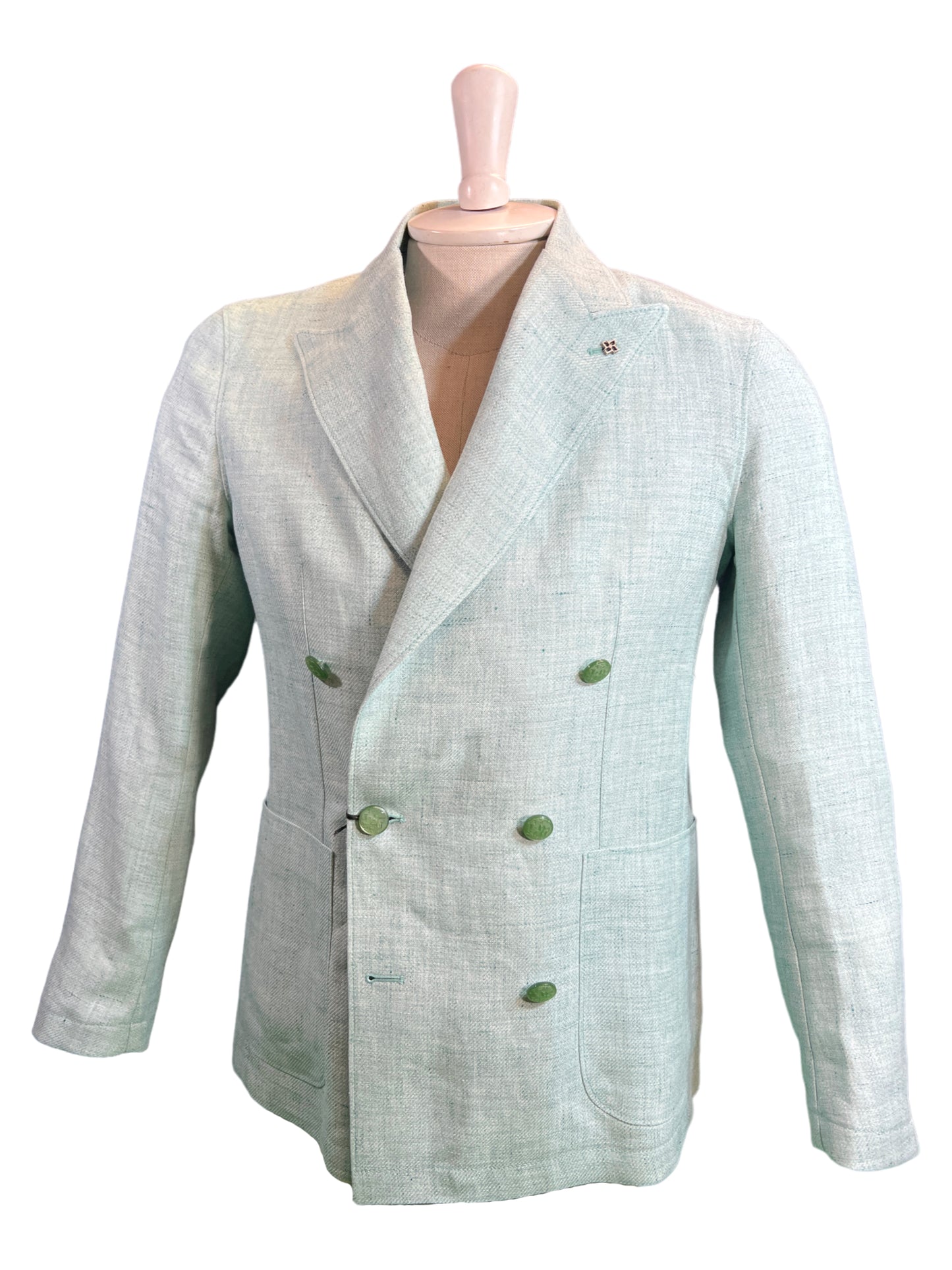 Giacca Tagliatore Doppio Petto Verde Acqua