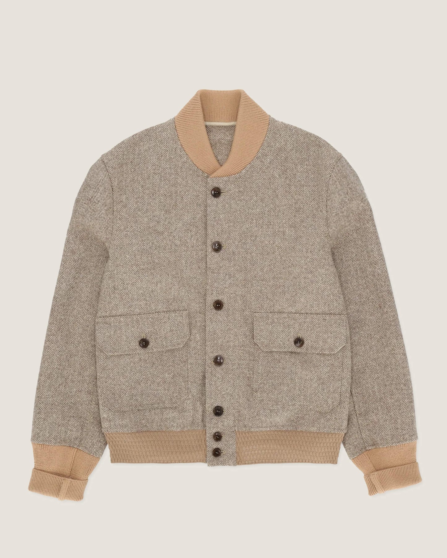 Cruiser Bomber In Herringbone Di Lana