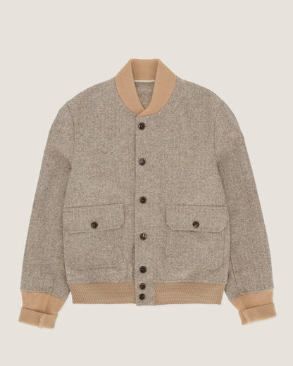 Cruiser Bomber In Herringbone Di Lana