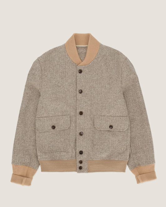 Cruiser Bomber In Herringbone Di Lana