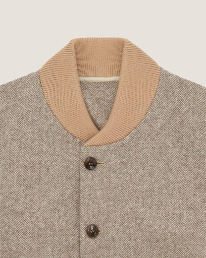 Cruiser Bomber In Herringbone Di Lana